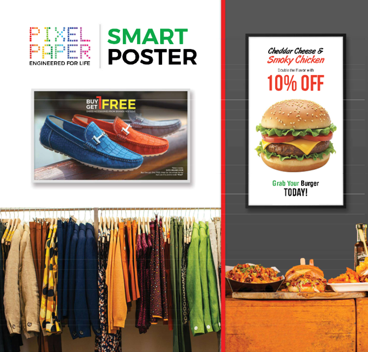 E Ink Poster in retail setting